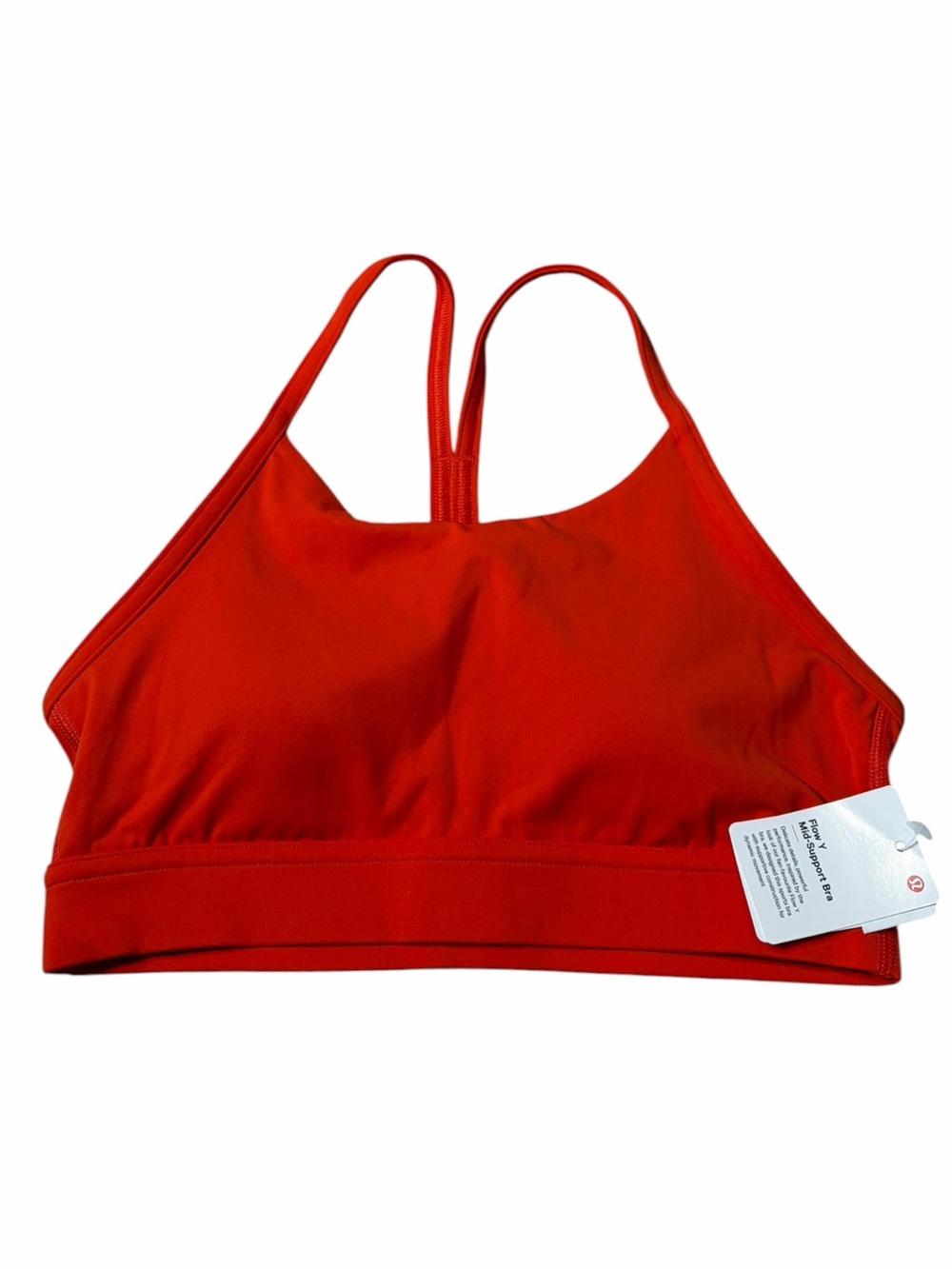 NWT Lululemon Flow Y Mid-Support Longline Bra B/C Cup (Cherry Ember) Size 4